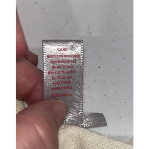 Down East Basic Womens Ruffle Front Ivory Cardigan L Feminine Cottage Twee Angel - Picture 10 of 11